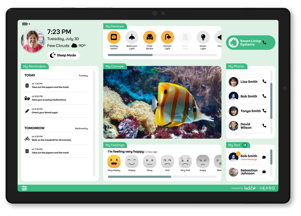 Hearo tablet interface